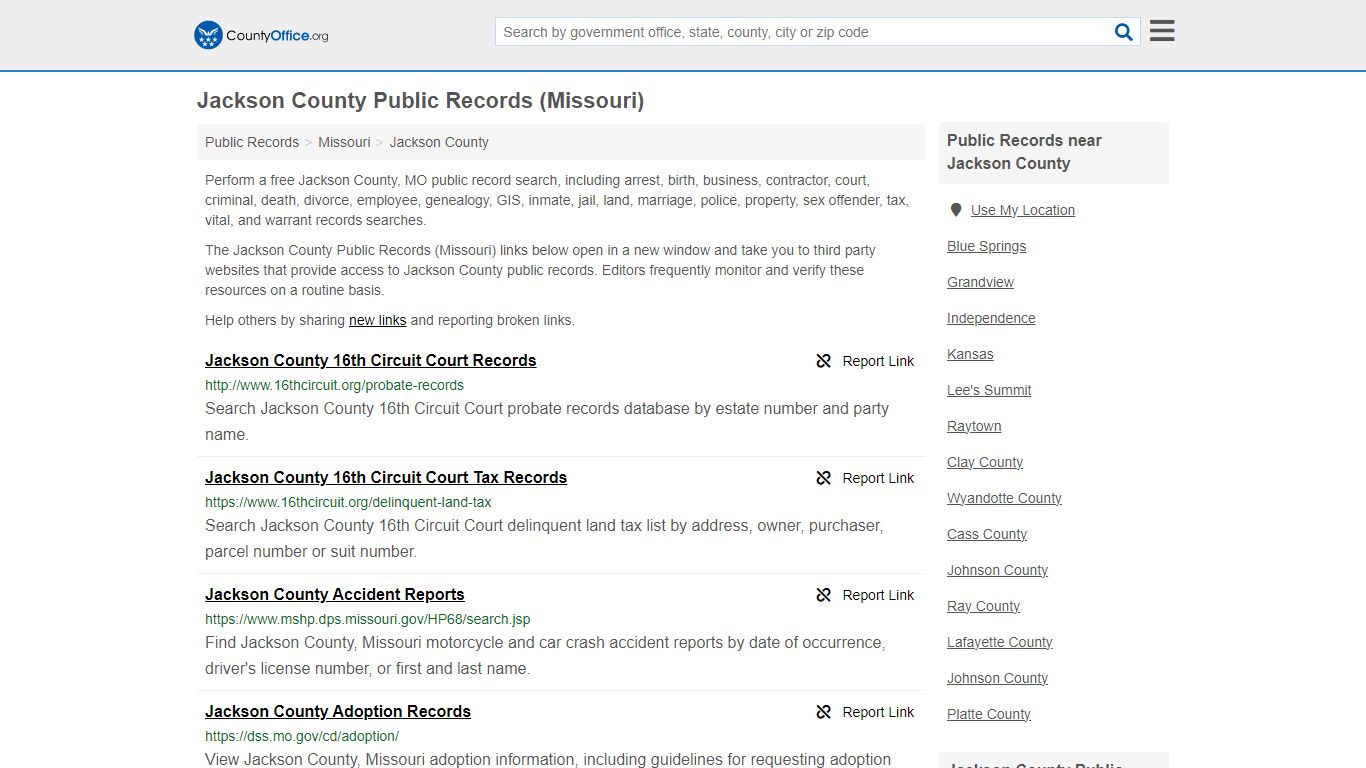 Jackson County Public Records (Missouri) - County Office