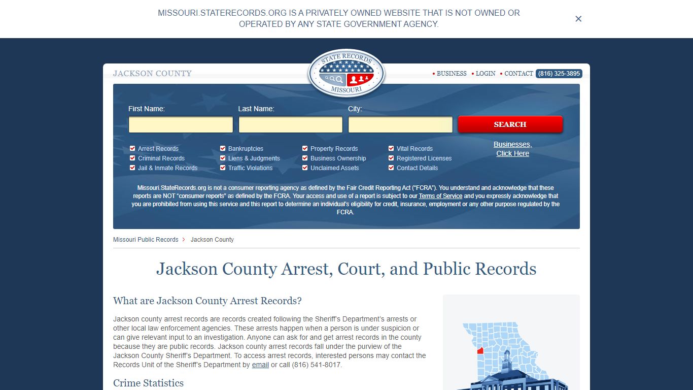 Jackson County Arrest, Court, and Public Records